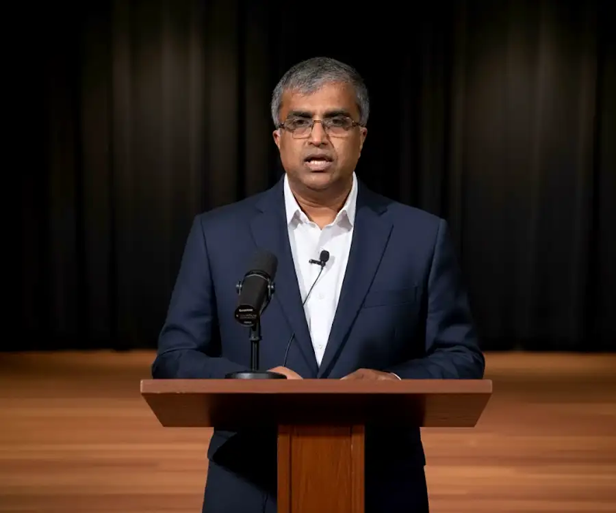 Pastor Sabu Thomas sharing a message