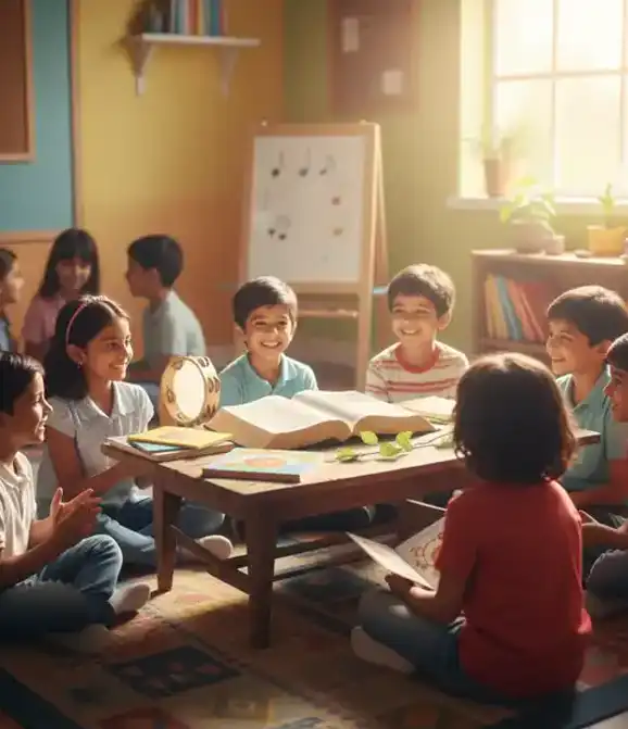Children learning together around an open Bible